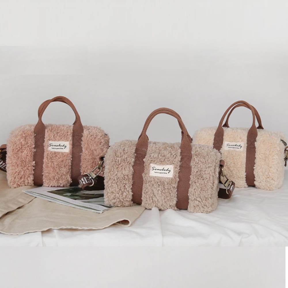 Collection de petit sac à main de luxe imitation laine d'agneau