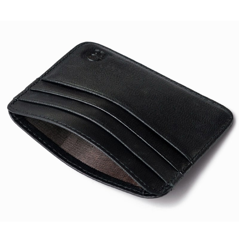 Portefeuille rétro en cuir véritable de couleur noire avec 7 fentes pour cartes