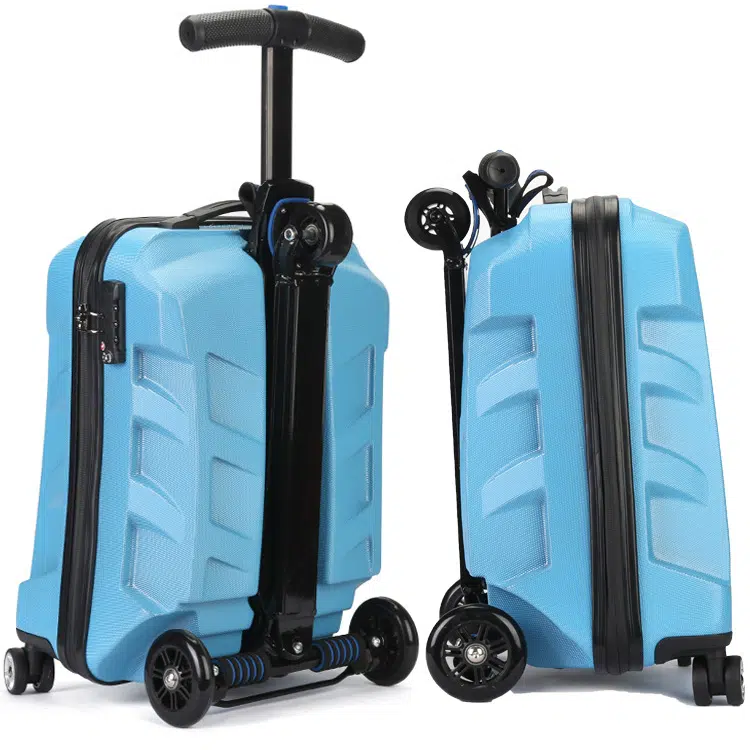 Valise Trottinette Bleue avec Poignée Confortable