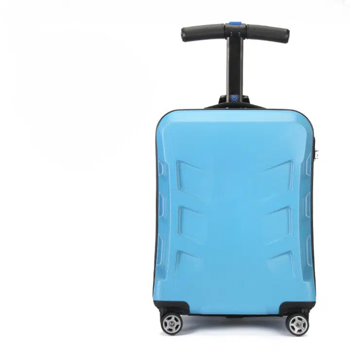 Valise Trottinette Bleue avec Poignée Confortable